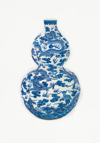 Blue and White Double-gourd Dragon Vase from the Jiaqing Period