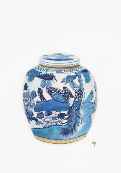 Chinese Ginger Jar with Peacocks