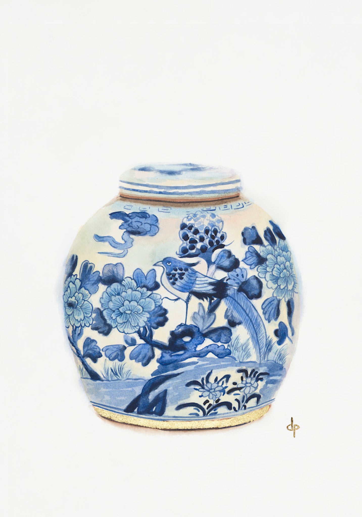 Ginger Jar with Bird And Flowers