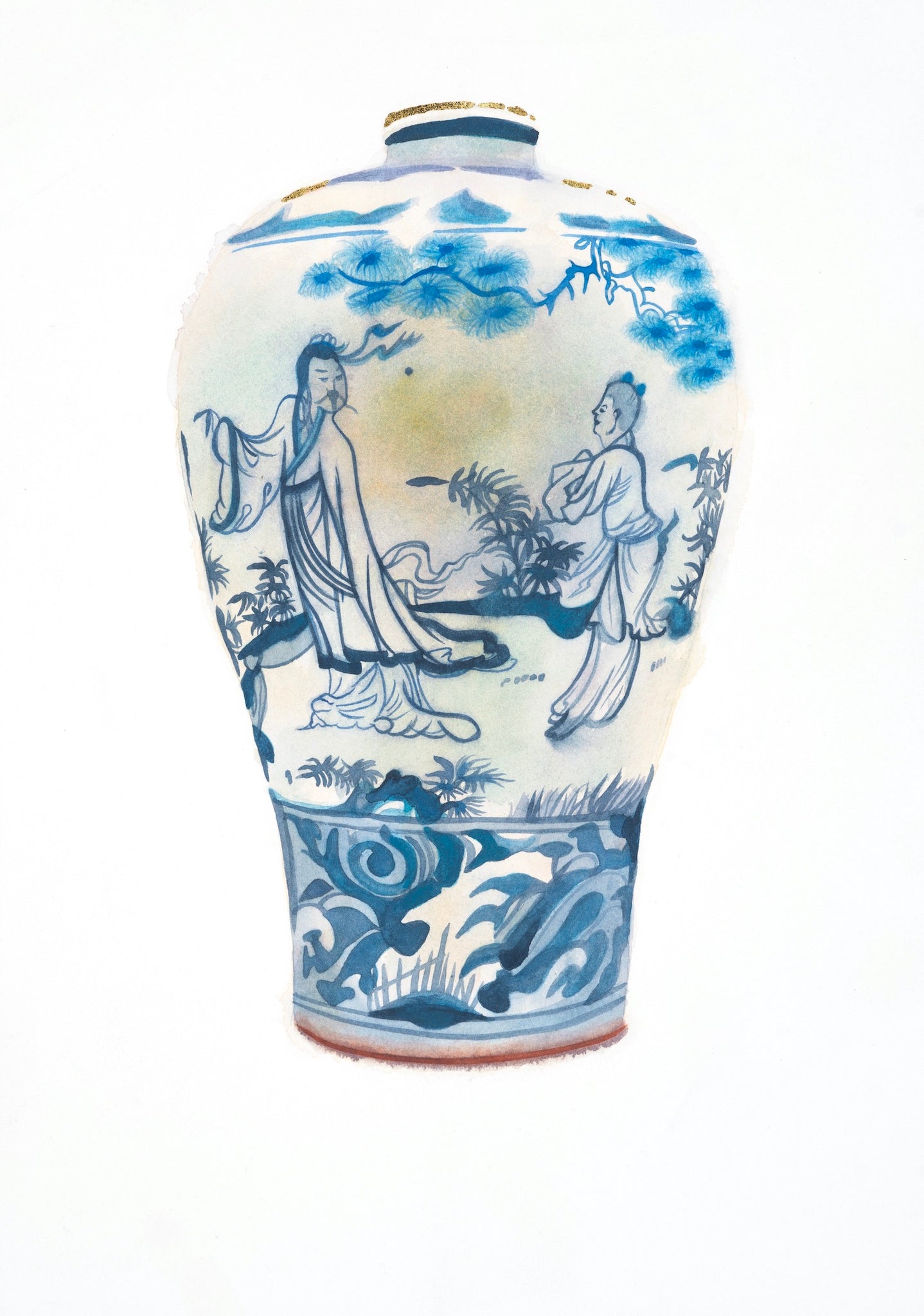 Meiping-shaped Bottle with Figures and Landscape